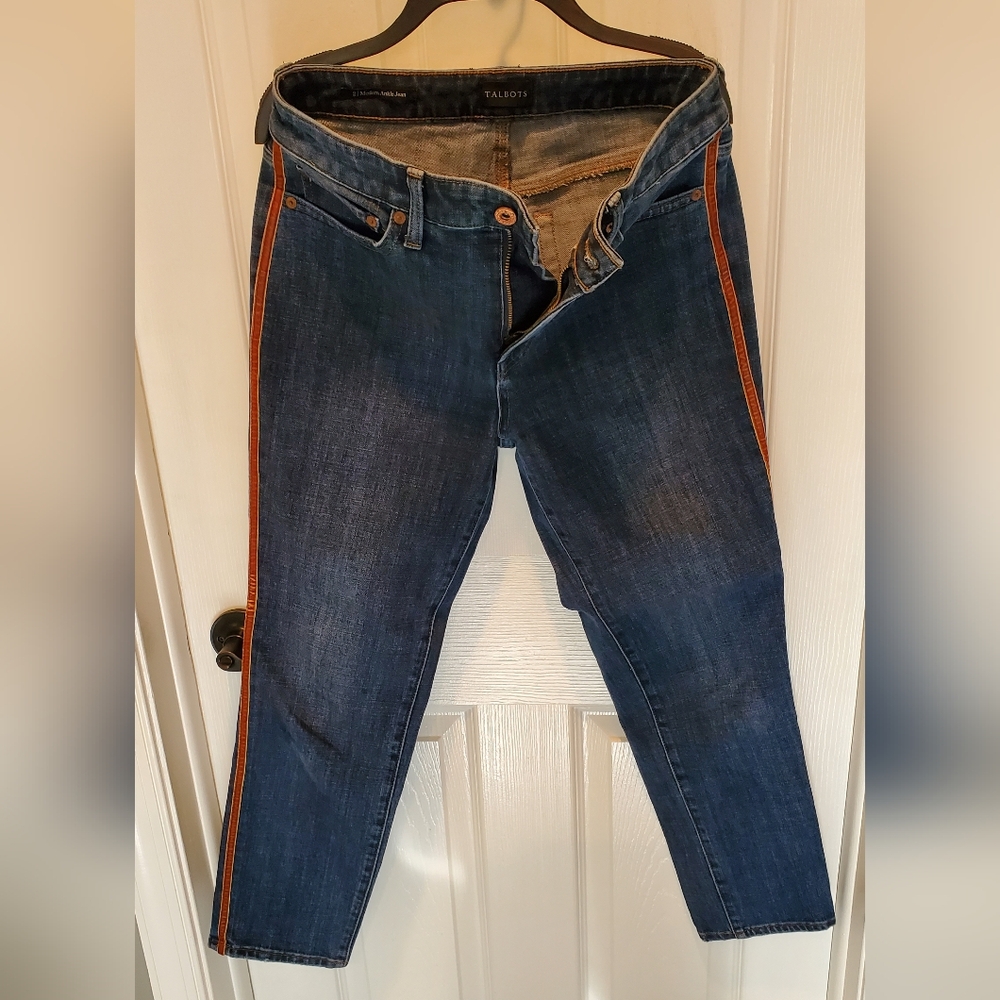 Talbots Midwash Jeans with Velvet Orange Accents